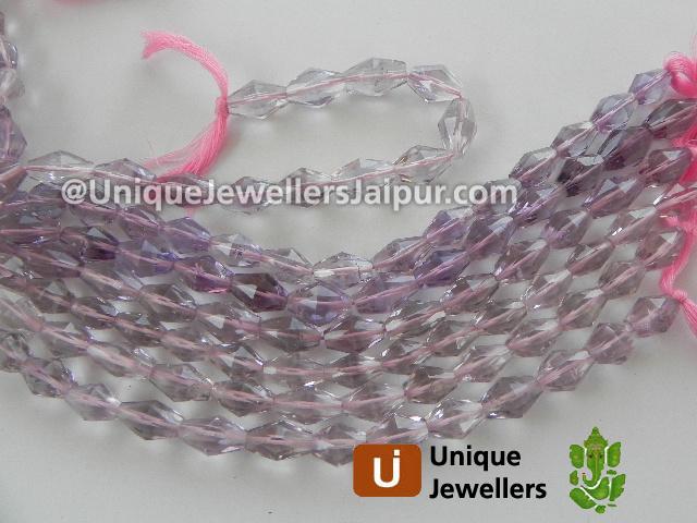 Pink Amethyst Faceted Bicone Beads